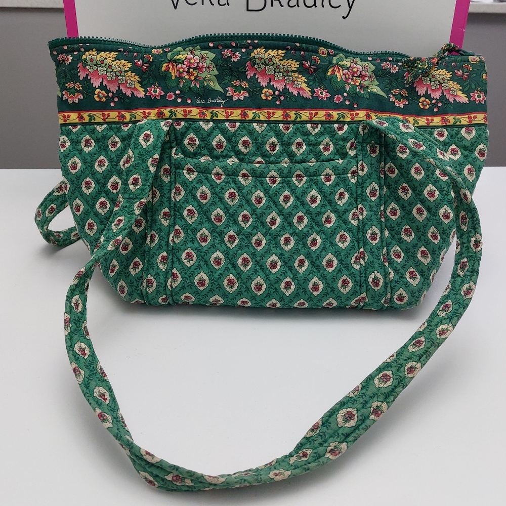 Vera Bradley Vintage Villager & Strap Wallet Greenfields NWT - Picture 8 of 13